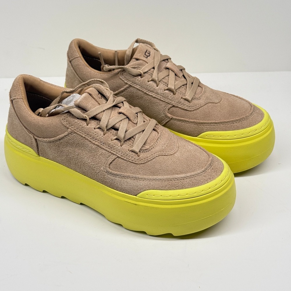 UGG Marin Mega Lace Women's Platform Sneakers Sand Pearfect Suede Lace Up Size 7